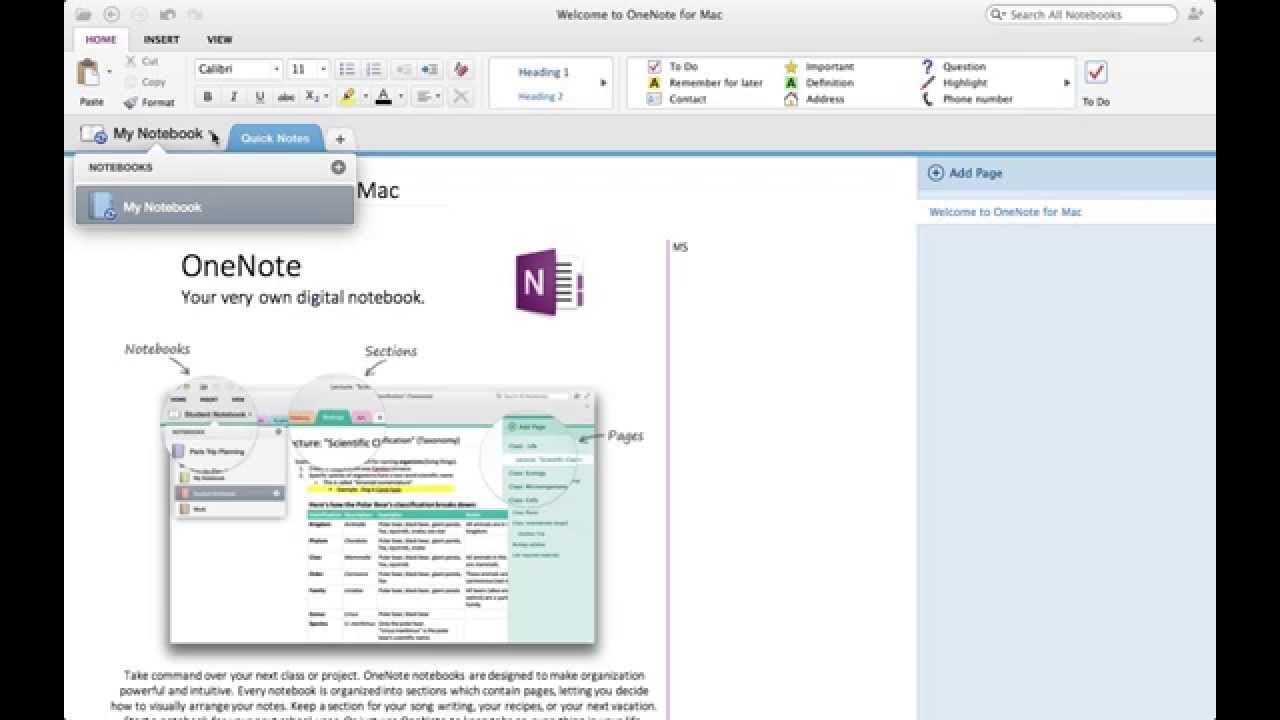 Onenote For Mac Creating A Table Shortcut