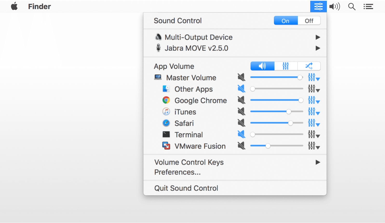 Mac audio output for one apple